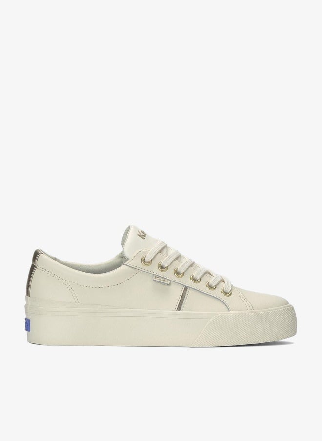 Keds Women's Jump Kick Duo Leather Casual Sneaker Beige - Image 1
