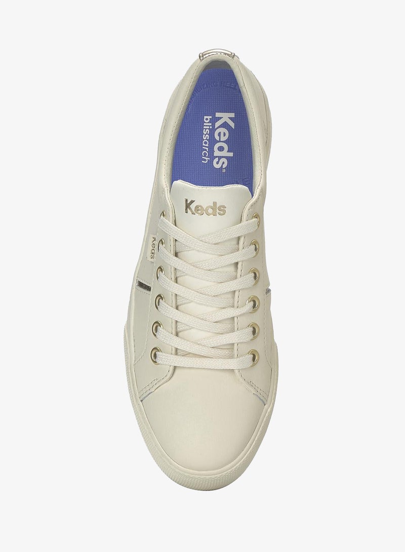 Keds Women's Jump Kick Duo Leather Casual Sneaker Beige - Image 5
