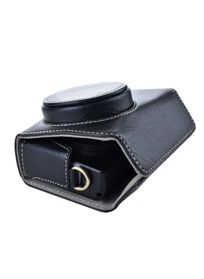 Rieibi حافظة كاميرا ريكو GR III/GR IIIx جلد صناعي عتيق - واقية مع حزام لكاميرا GRIII GR3 DSLR - أسود - Image 4