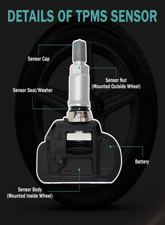 AMICAREP TPMS Tire Pressure Sensors 433MHz Programmed TPMS Sensor Compatible with Mercedes-Benz Smart Infitini Replaces # A0009050030 A0009051804（4PCS） - Image 5