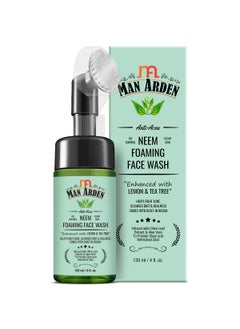 Man Arden Man Arden Anti Acne Neem Foaming Face Wash with Built-in Brush - Helps Fight Acne, Cleanses Dirt And Dullness - Infused With Olive Leaf Extract And Aloe Vera, 120ml 
