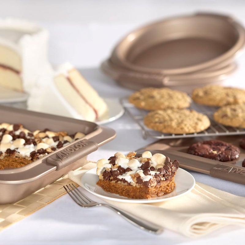 Anolon Advanced Nonstick Bakeware Set  Baking Pans with Grips  5 Piece Brown - Image 2