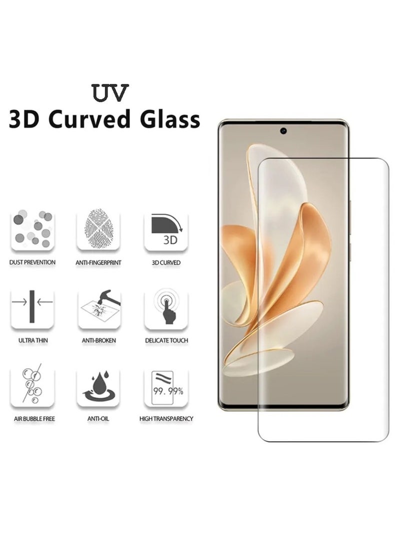 Generic - UV Liquid Glue Full Coverage Tempered Glass Screen Protector For Vivo V29 - Clear - Image 1