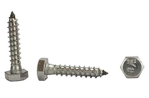 Chenango Supply Stainless 1/4 x 1-1/4" Hex Lag Screw (1" to 5" Lengths Available in Listing), 18-8 Stainless Steel, 50 Pieces (1/4 x 1-1/4") - Image 1