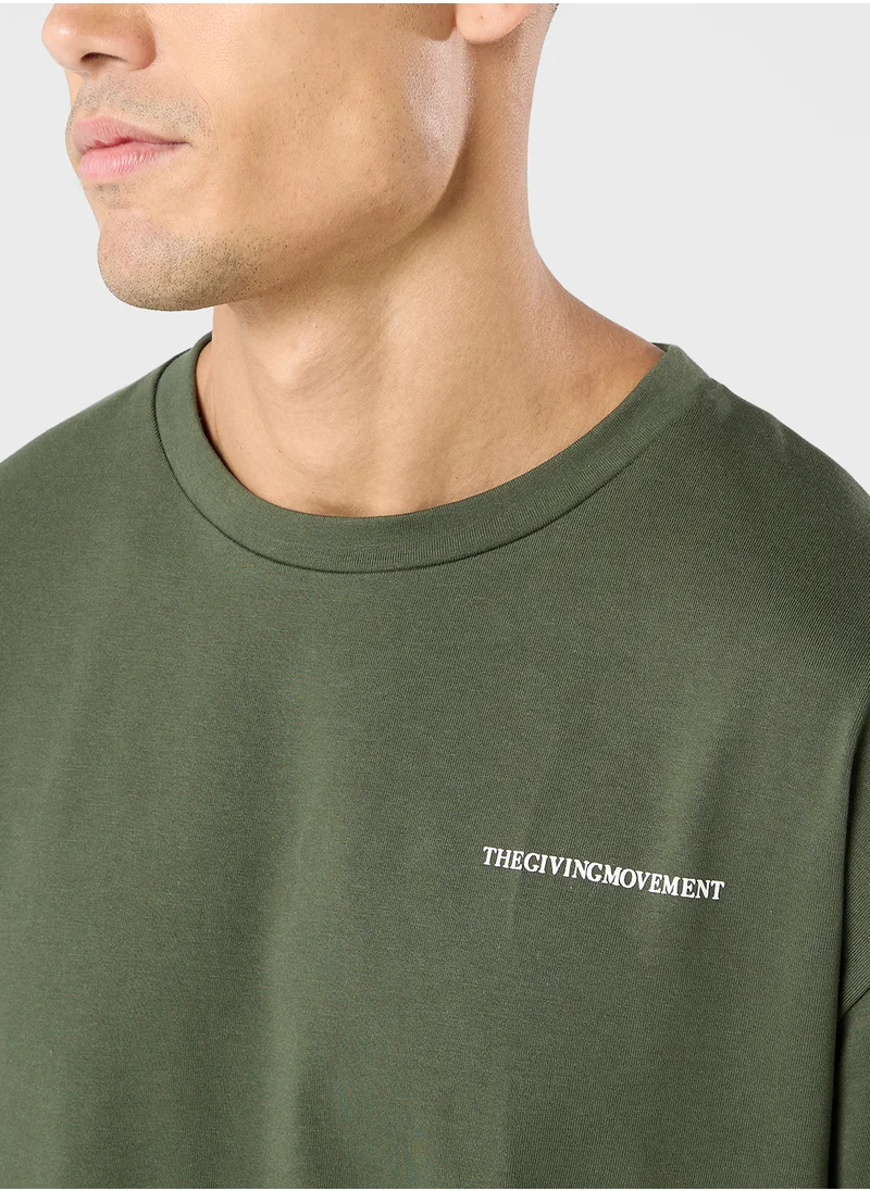 ذا جيفينج موفمنت Oversized Fear None Printed T-Shirt