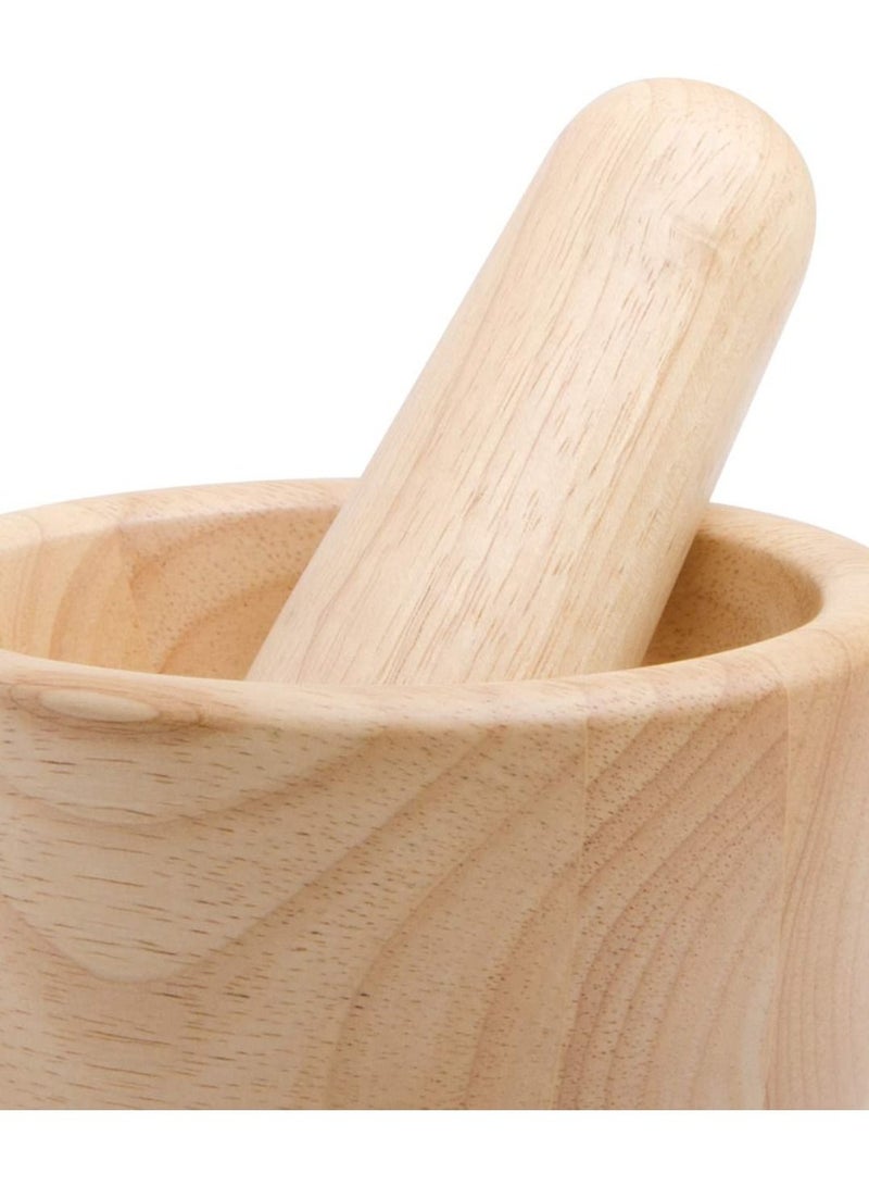 BILLI مدقة وهاون خشبي بيج - Image 3