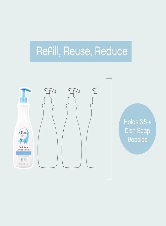AspenClean | Dish Soap & Refill | Unscented | Liquid Dishwashing Detergent Soap | Non - Toxic | 100% Natural | EWG Verified | 64 fl oz - Refills Over 3.5 Standard Soap Bottles - Image 4