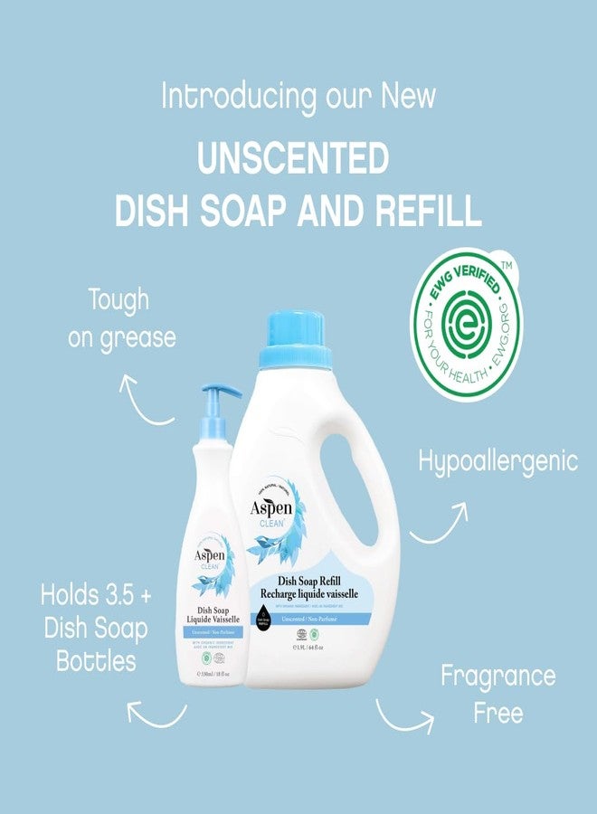 AspenClean | Dish Soap & Refill | Unscented | Liquid Dishwashing Detergent Soap | Non - Toxic | 100% Natural | EWG Verified | 64 fl oz - Refills Over 3.5 Standard Soap Bottles - Image 3