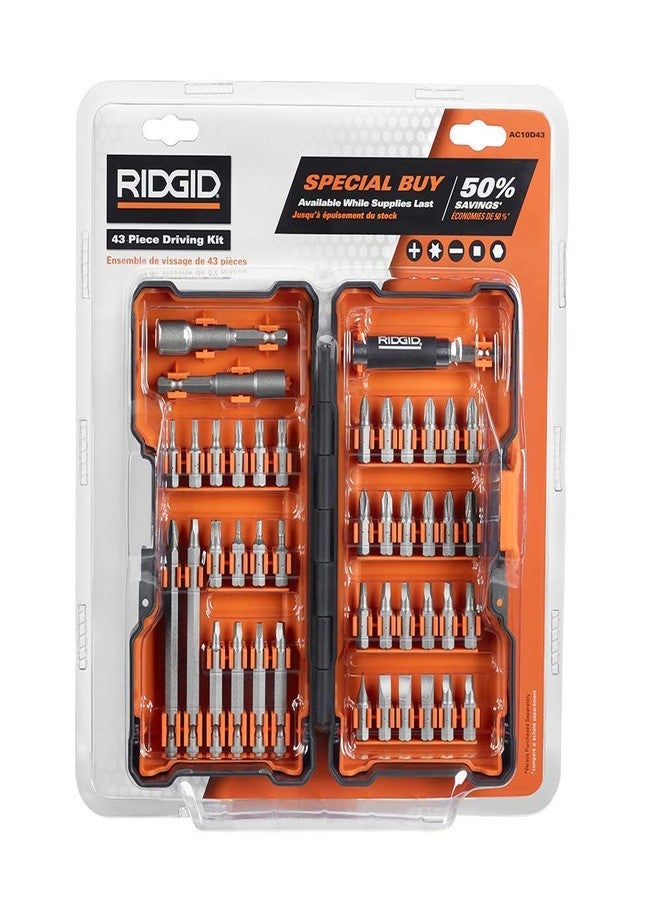 ريدجيد مجموعة رؤوس مفكات RIDGID الجديدة، 43 قطعة، بالإضافة إلى حقيبة صلبة - AC10D43 - Image 2