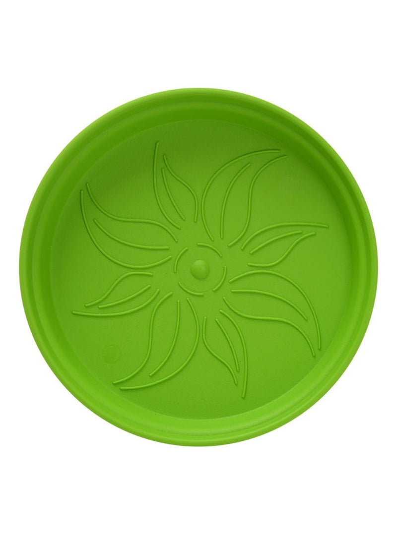 Mintra Round Flower Pot Planters Medium - Pack of 4 with bottom tray - Plastic | Color - Light Green | Size - 15x15x14cm | Asthetically Decorate Your Terrace, Garden or Patio. Ideal for outdoor or indoors - Image 3