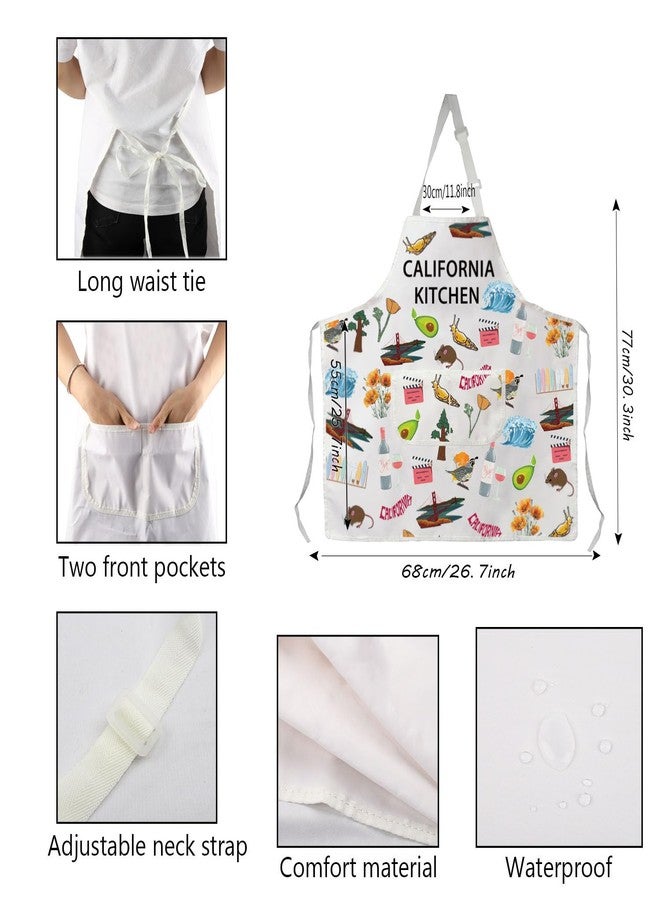 PXTIDY California Kitchen Apron California Trip Vacation Merch California Themed California Souvenirs Cooking Baking Apron (CALIFORNIA KITCHEN apron) - Image 3