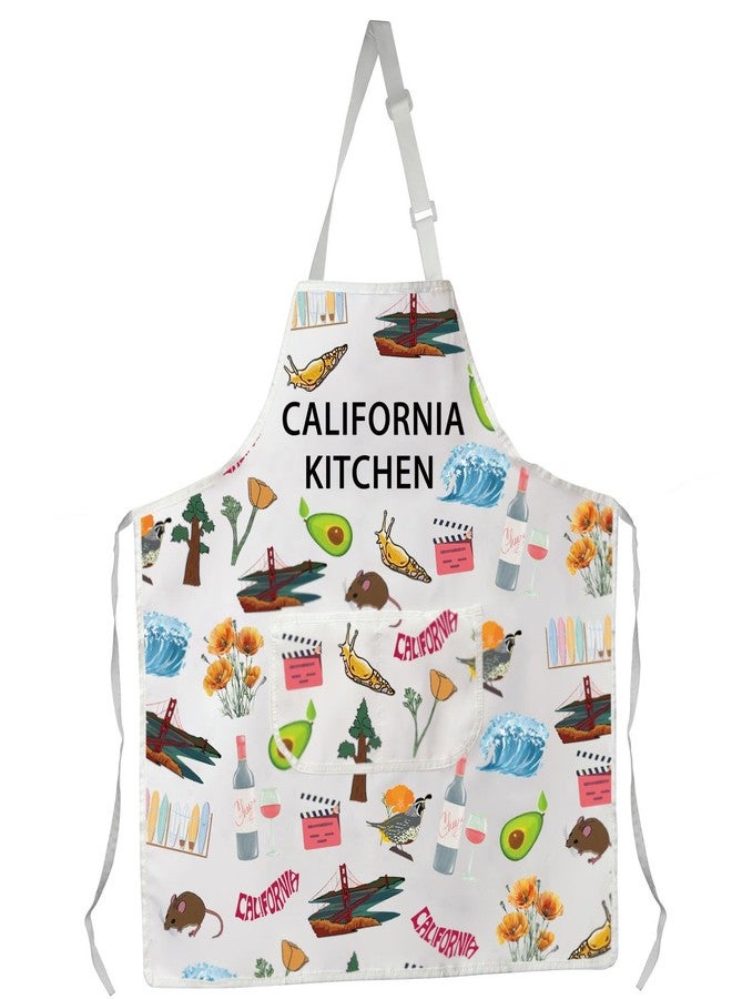 PXTIDY California Kitchen Apron California Trip Vacation Merch California Themed California Souvenirs Cooking Baking Apron (CALIFORNIA KITCHEN apron) - Image 1