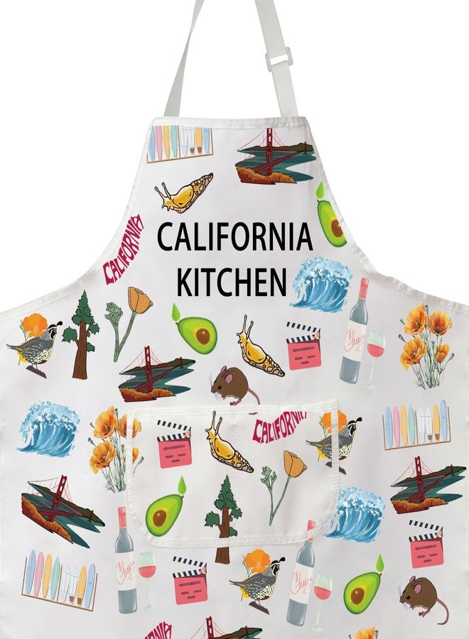PXTIDY California Kitchen Apron California Trip Vacation Merch California Themed California Souvenirs Cooking Baking Apron (CALIFORNIA KITCHEN apron) - Image 2
