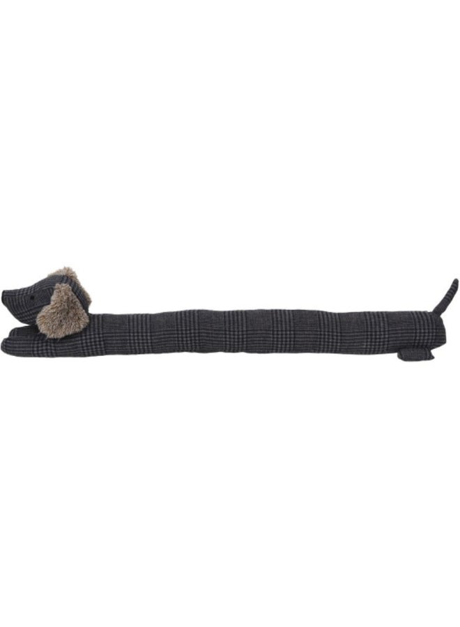 Dachshund Draught Excluder Hook and Loop Door Bottom Black and Grey 80 cm 8439192