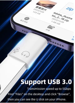 Excefore 2 Pack Lightning to USB C Adapter, USB C/USB 3.0 Female to Lightning Male OTG Adapter for iPhone/iPad, Support Connect Card Reader, U Disk, USB Flash Drive, Keyboard, Mouse and More  - Image 5