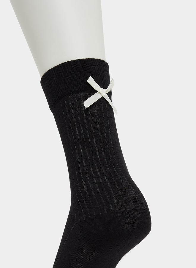 ستايلي طقم جوارب بطبعة فيونكة - قطعتين - Image 4