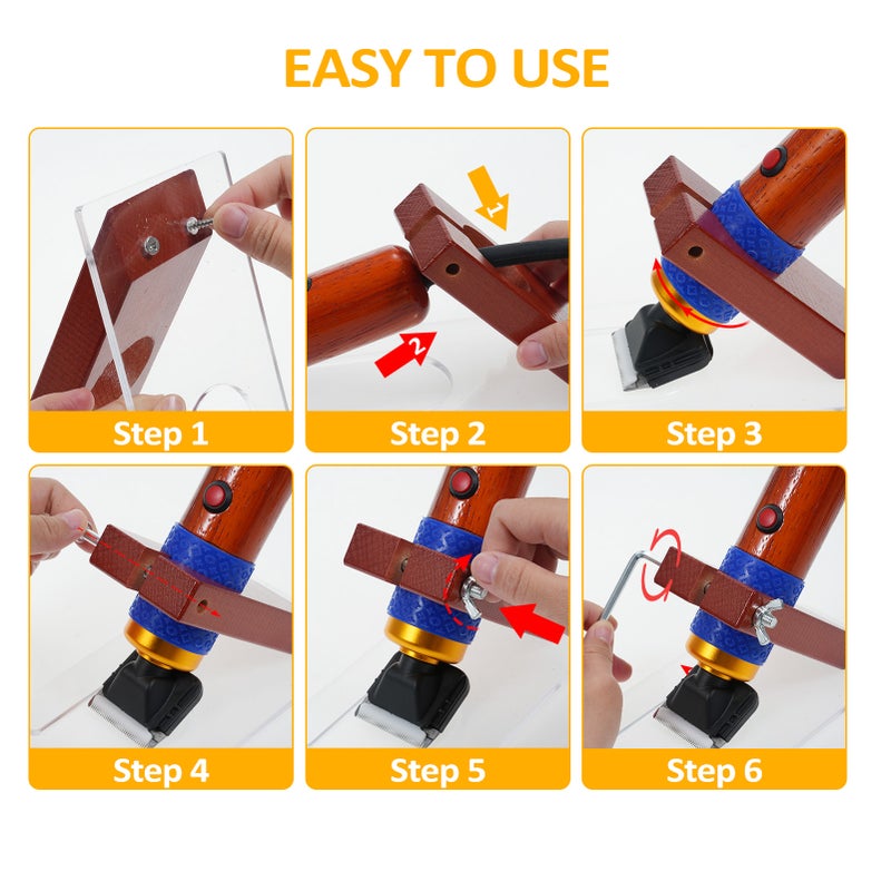 Carpet Trimmer with Shearing Guide Rug Tufting Carver Clippers Tufting Rug Clippers Kits Electric Stepless Speed Low Noise for Clean Handmade Rug Keep Tufted Rug Surface Uniform 200W - Image 3
