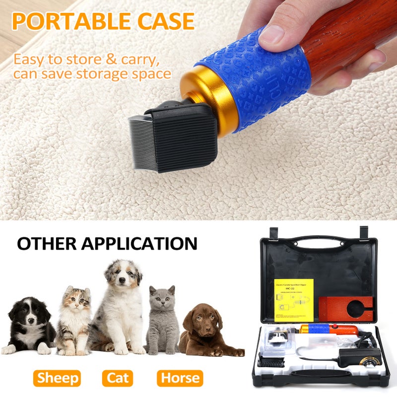 Carpet Trimmer with Shearing Guide Rug Tufting Carver Clippers Tufting Rug Clippers Kits Electric Stepless Speed Low Noise for Clean Handmade Rug Keep Tufted Rug Surface Uniform 200W - Image 2