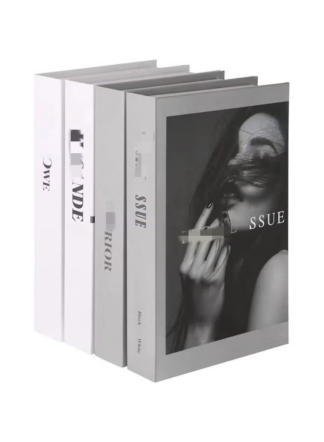 4 PCS Faux Books for Decoration, Modern Fashion Decorative Books Set for Hardcover Home Decor, Fake Book Stacks Display for Bookshelf Living Room Decor - Image 1