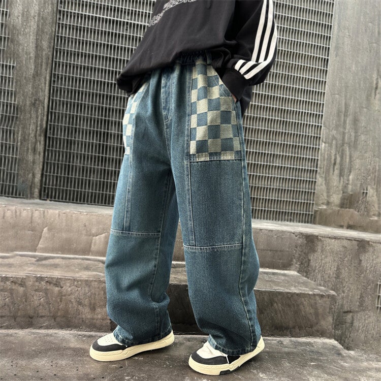 Boys Jeans Autumn Clothing Children'S Straight-Leg Leg Loose Pants Boys Autumn Handsome Pants - Image 5