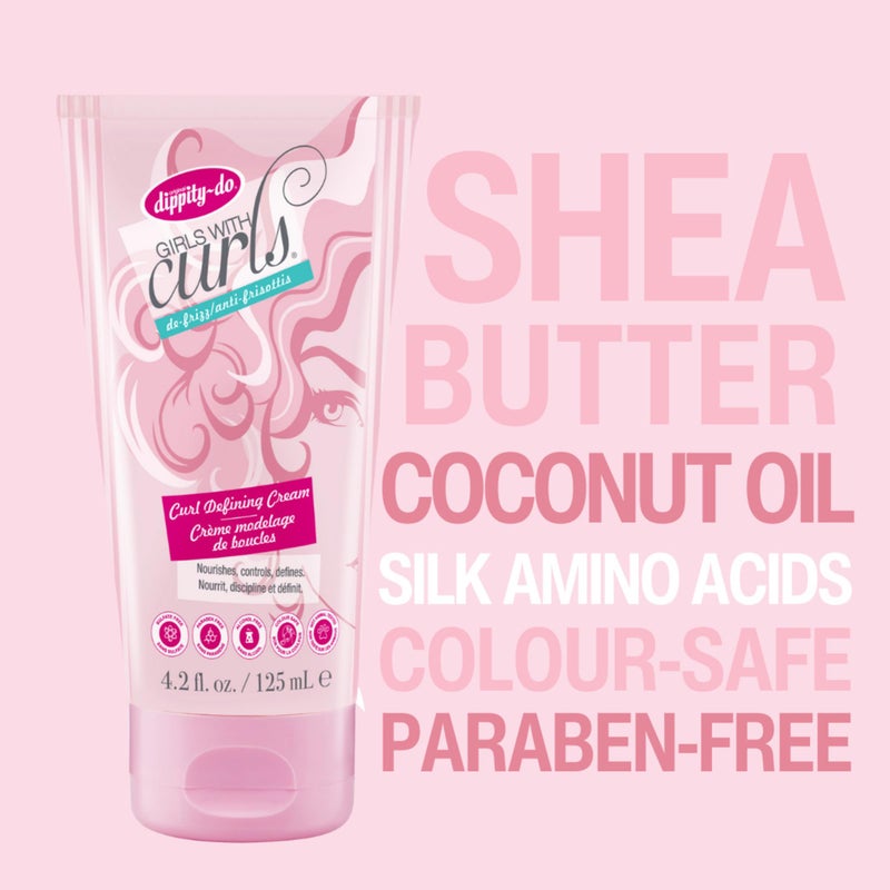 dippity-do Dippity Do Girls With Curls Leave-In Curl Defining Cream, Anti-Frizz Styling for Curly & Wavy Hair, Smoothing Cream For Frizzy Hair, Shea Butter, Coconut Oil, Frizz Control, Strengthening, 2 Pack - Image 3