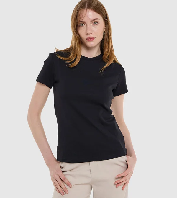 بي سي بي جي BCBG Regular Round Neck T Shirt With Branding