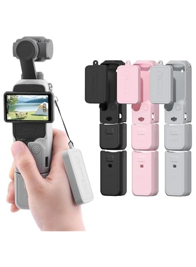 DURKU Protective Silicone Case for DJI OSMO Pocket 3 Creator Combo, Lens Protector Sleeve in Grey, Scratch-Resistant Cover for Accessories - Image 1
