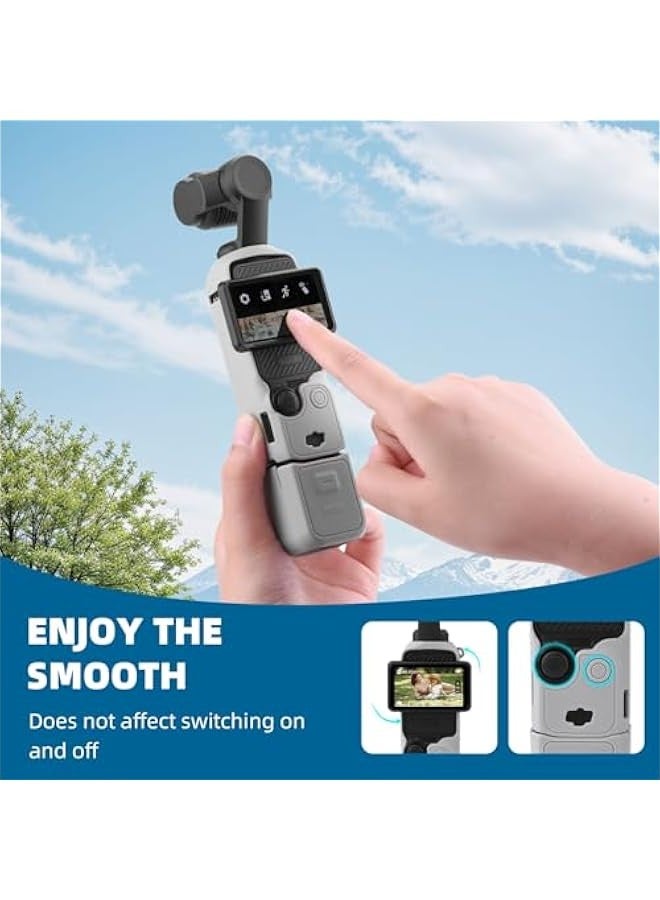 DURKU Protective Silicone Case for DJI OSMO Pocket 3 Creator Combo, Lens Protector Sleeve in Grey, Scratch-Resistant Cover for Accessories - Image 3