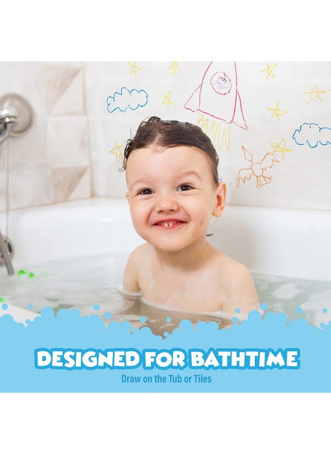Tub Works - Tub Works® Smooth™ Jumbo Bath Crayons Bath Toy | Nontoxic, Washable Bath Crayons for Toddlers & Kids | Unique Formula Draws Smoothly & Vividly on Wet & Dry Tub Walls | Large, Easy-Grip Bathtub Crayons - Image 1