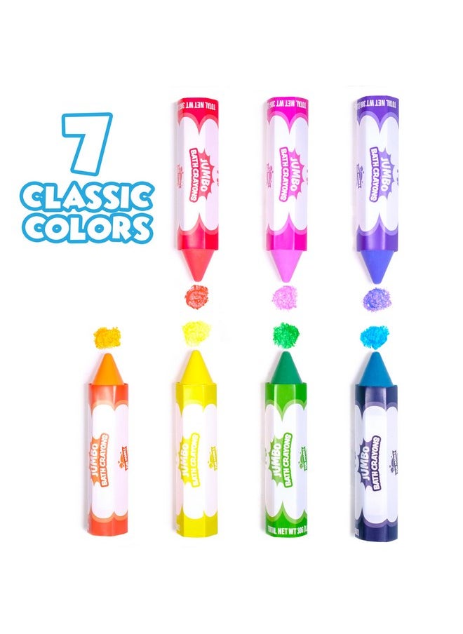 Tub Works - Tub Works® Smooth™ Jumbo Bath Crayons Bath Toy | Nontoxic, Washable Bath Crayons for Toddlers & Kids | Unique Formula Draws Smoothly & Vividly on Wet & Dry Tub Walls | Large, Easy-Grip Bathtub Crayons - Image 1