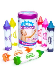 Tub Works® Smooth™ Jumbo Bath Crayons Bath Toy | Nontoxic, Washable Bath Crayons for Toddlers & Kids | Unique Formula Draws Smoothly & Vividly on Wet & Dry Tub Walls | Large, Easy-Grip Bathtub Crayons