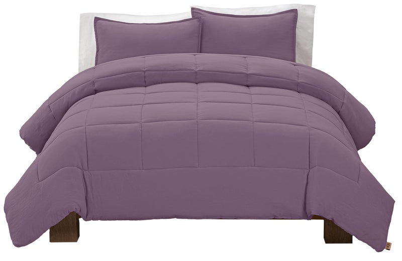 UGG Leonora Comforter Set with 2 Pillow Shams Lightweight Down Alternative Blanket Reversible Cozy Warm All Season Washable and Hypoallergenic Bedding Set, King, Purple Shadow - Image 1