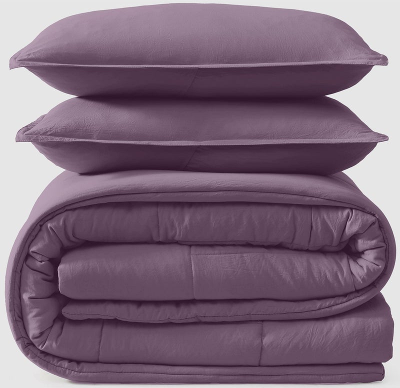 UGG Leonora Comforter Set with 2 Pillow Shams Lightweight Down Alternative Blanket Reversible Cozy Warm All Season Washable and Hypoallergenic Bedding Set, King, Purple Shadow - Image 2