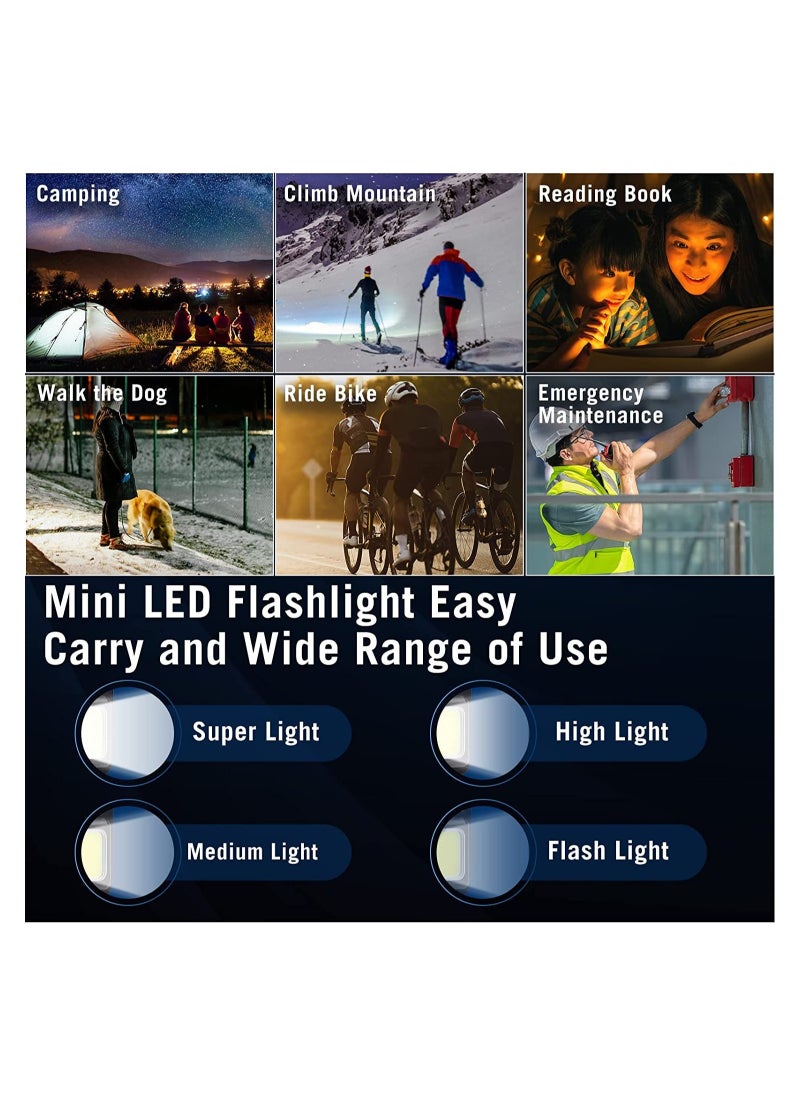 ELTRAZONE - Rechargeable LED Flashlight Mini Light - COB Flashlights with 800 Lumens Bright and 4 Modes & Waterproof Emergency Lights for Walk the Dog Fishing and Camping etc(USB Charging Cable included) - Image 1