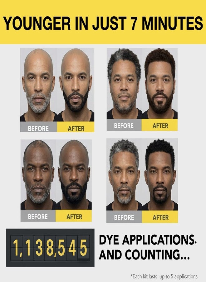 Cleverman Hair & Beard Dye Kit for Men, All-in-One Reusable Mens Hair Color, Natural Gray Coverage, Ammonia-Free Beard Mustache Dye for Men (Dark Brown for Black Men) - Image 4