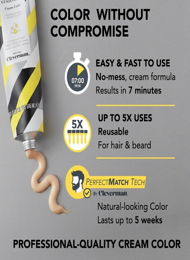 Cleverman Hair & Beard Dye Kit for Men, All-in-One Reusable Mens Hair Color, Natural Gray Coverage, Ammonia-Free Beard Mustache Dye for Men (Dark Brown for Black Men) - Image 3