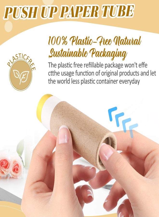 DMuuuDM 15 Pcs 0.3 oz Paperboard Lip Balm Tubes,Empty Kraft Paper Chapstick Tube Holder,Push-Up Style Biodegradable Solid Lip Gloss Container for DIY Homemade Balm,Natural Packaging Container - Brown - Image 5