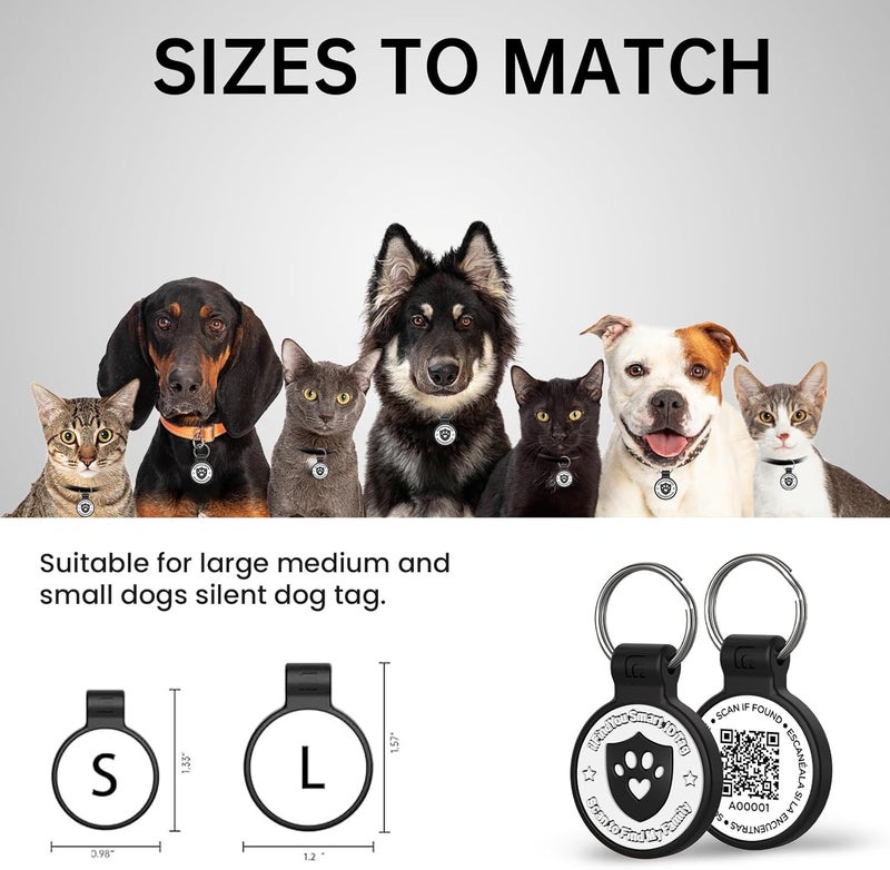 ILFINDYOU Dog Tags Personalized for Pets, Paw Print Design QR Code Dog Name Tags for Pet Collar, Online Profile Systerm,Editable Any Names and Phone Numbles,Black,L - Image 3