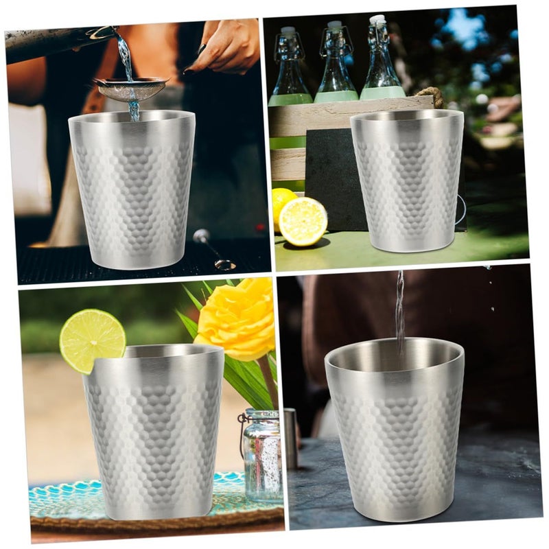 LALAFINA 4pcs 300ml Stainless Steel Camping Mugs Shatterproof Outdoor Water Tumblers - Image 5