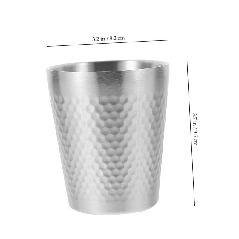 LALAFINA 4pcs 300ml Stainless Steel Camping Mugs Shatterproof Outdoor Water Tumblers - Image 3