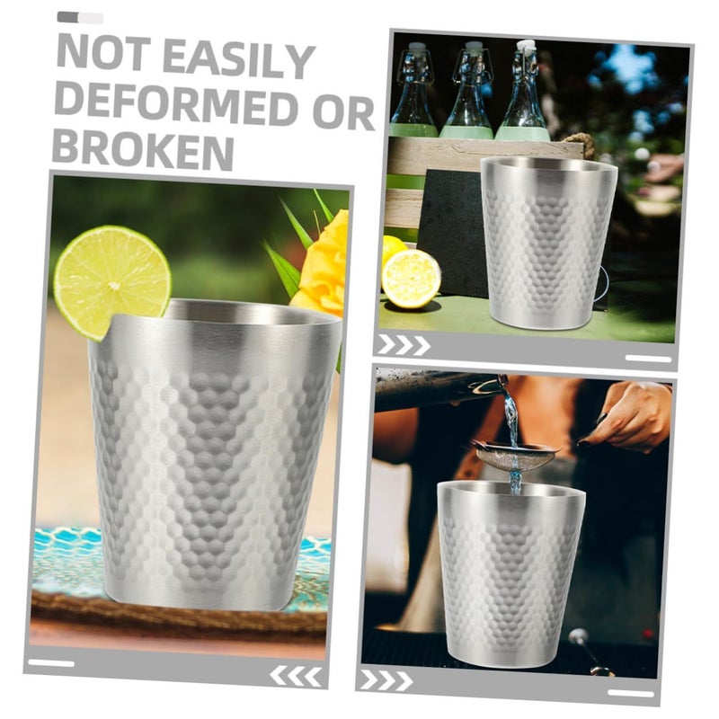 LALAFINA 4pcs 300ml Stainless Steel Camping Mugs Shatterproof Outdoor Water Tumblers - Image 4