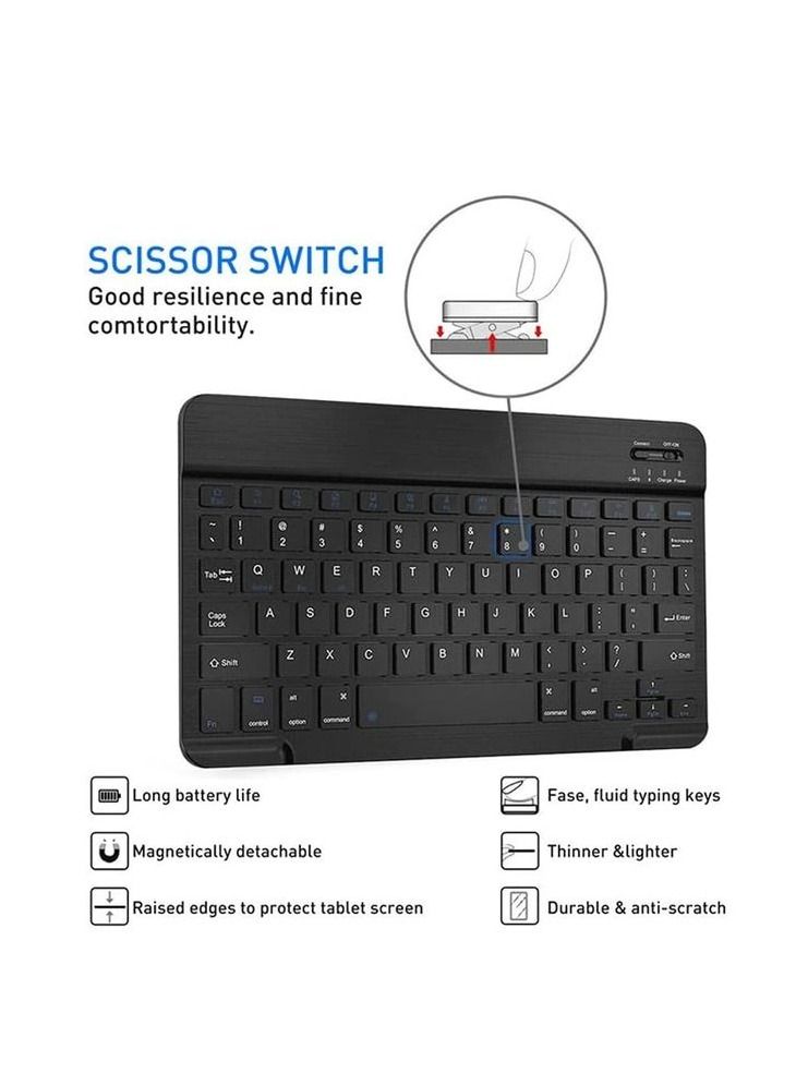 بوينوس حافظة لوحة المفاتيح لجهاز iPad Air 5 الجديد 10.9 بوصة 2022 ، غطاء ذكي خفيف الوزن بغطاء ذكي مع لوحة مفاتيح لاسلكية قابلة للفصل مغناطيسيًا [تدعم شحن القلم 2] - أسود - Image 2
