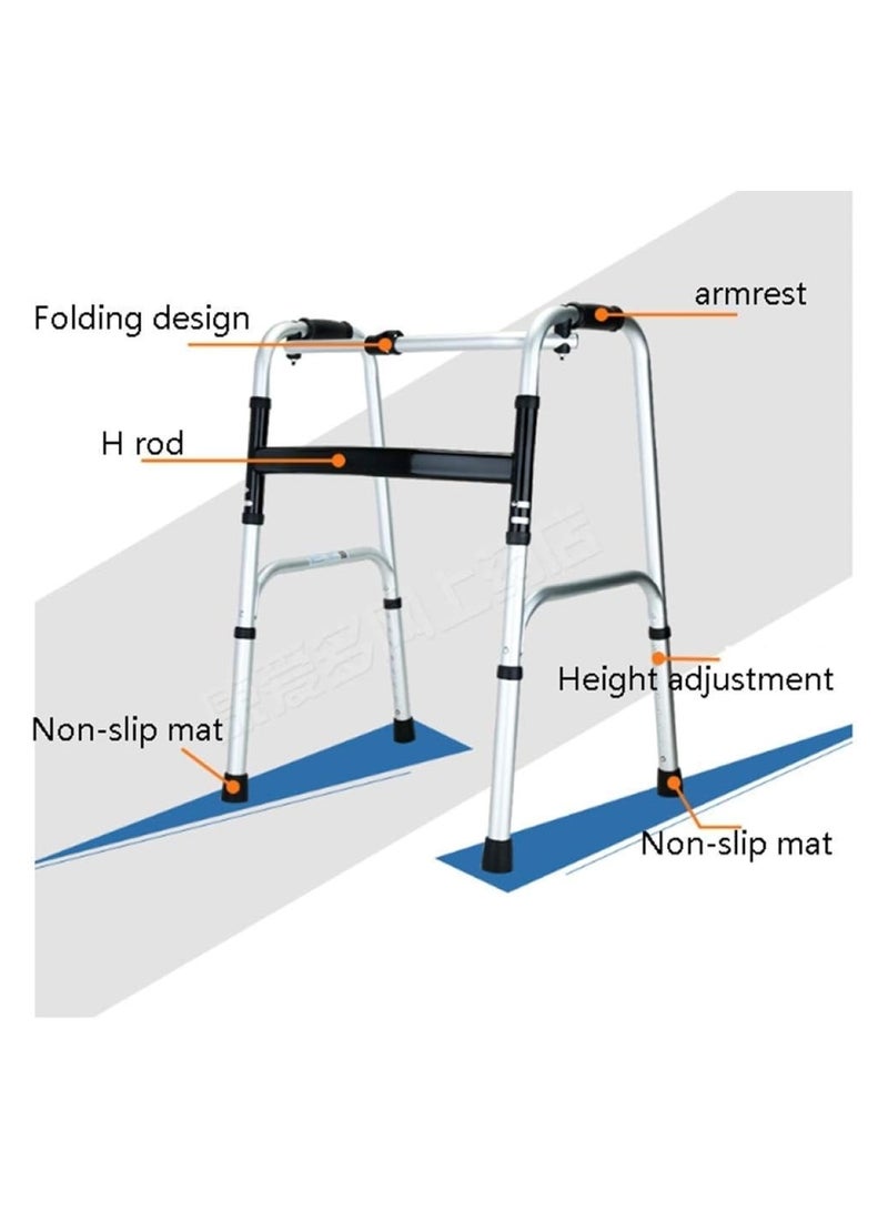 Huitich Foldable Telescopic Aluminum Walker for Elderly & Disabled Lightweight Rehabilitation Aid - Image 5