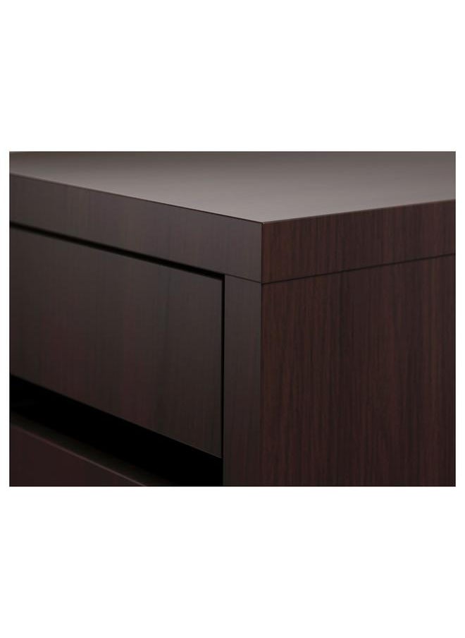 Drawer unit with drop-file storage, black-brown, 35x75 cm