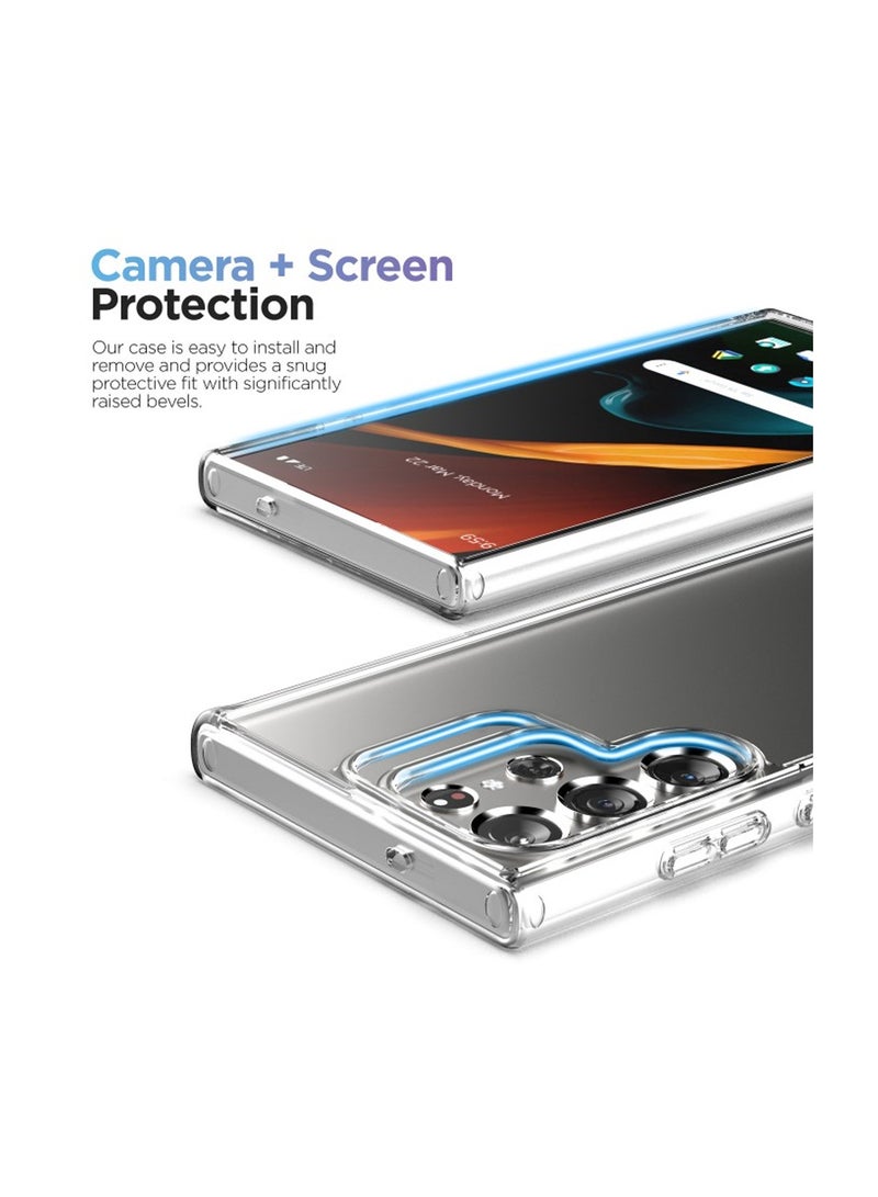 Wtech Destiny Series TPU Soft Corners With Hard PC Case Cover For Samsung Galaxy S23 Ultra 5G 2023 Clear - Image 4