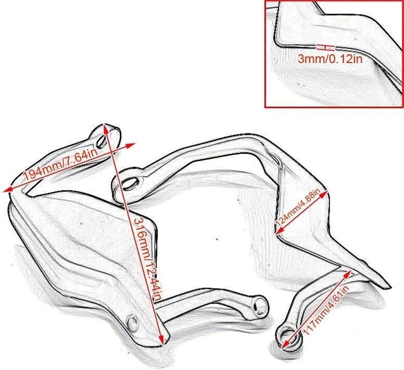 Vuzmode Motorcycle Handguard Shield for BMW R NineT - Image 2