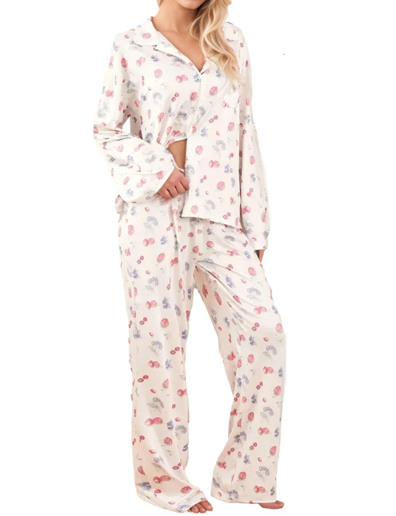 TIKITIDES Rollers Rabbits Pajamas Cute Fruit Pj Sets Floral Pajamas Sofias Grainges Pajama Long Sleeve Pajama Sets - Image 1
