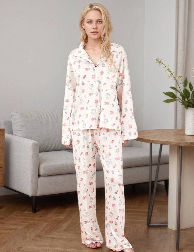 TIKITIDES Rollers Rabbits Pajamas Cute Fruit Pj Sets Floral Pajamas Sofias Grainges Pajama Long Sleeve Pajama Sets - Image 5