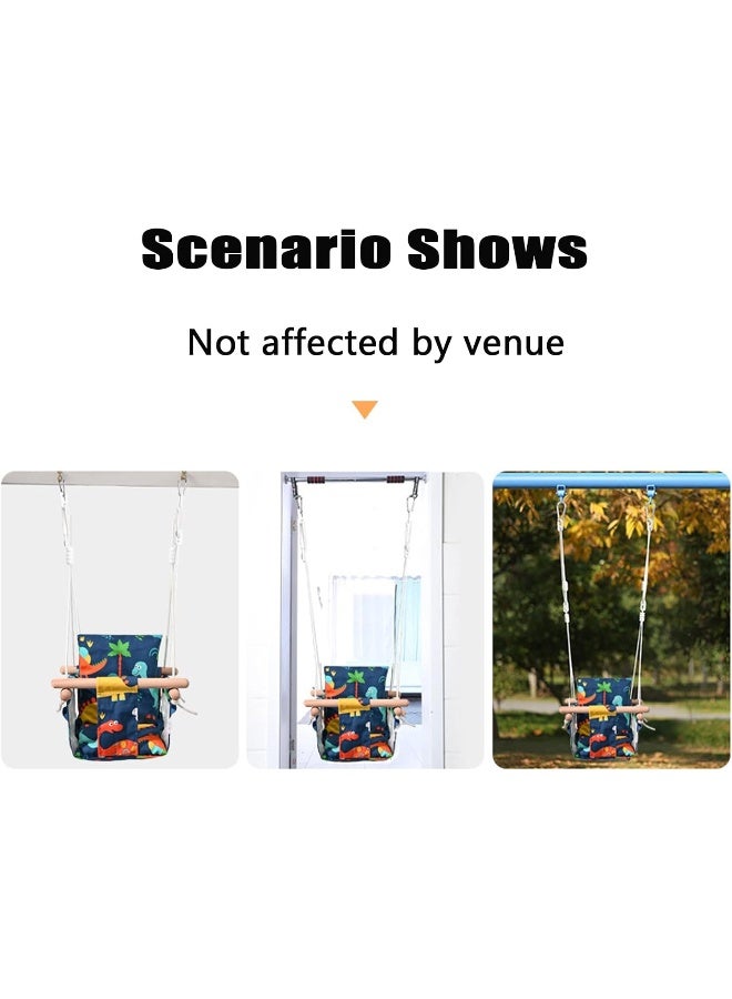 Rainbow Toys أرجوحة قماشية للأطفال، كرسي أرجوحة معلق خشبي، كرسي أرجوحة متين للأطفال، أرجوحة خارجية وداخلية للأطفال - Image 5