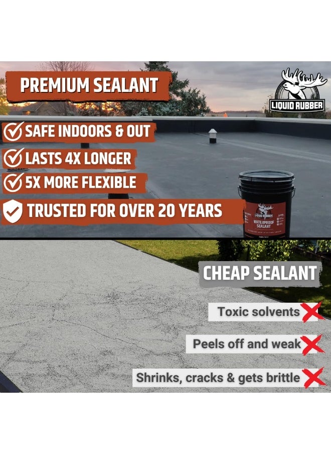 Generic - L R Liquid Rubber Waterproof Sealant - Multi-Surface Leak Repair Indoor and Outdoor Coating, Water-Based, Easy to Apply, Original Black, 1 Quart - Image 1